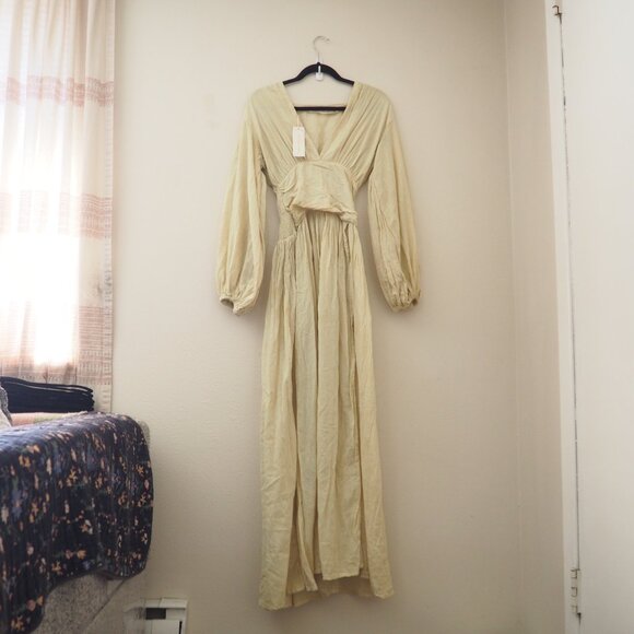 NWT Jen’s Pirate Booty Lapis Long Sleeve V-Neck Boho Maxi Dress sz S/P - Picture 5 of 10